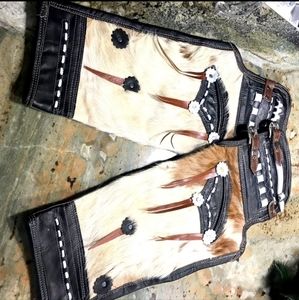 Vintage horsehair western riding chinks